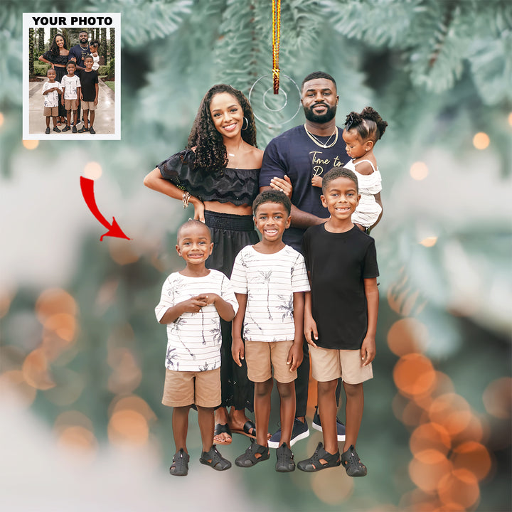 Our Family - Personalized Photo Mica Ornament - Customized Your Photo Ornament - Christmas Gift For Family Members
