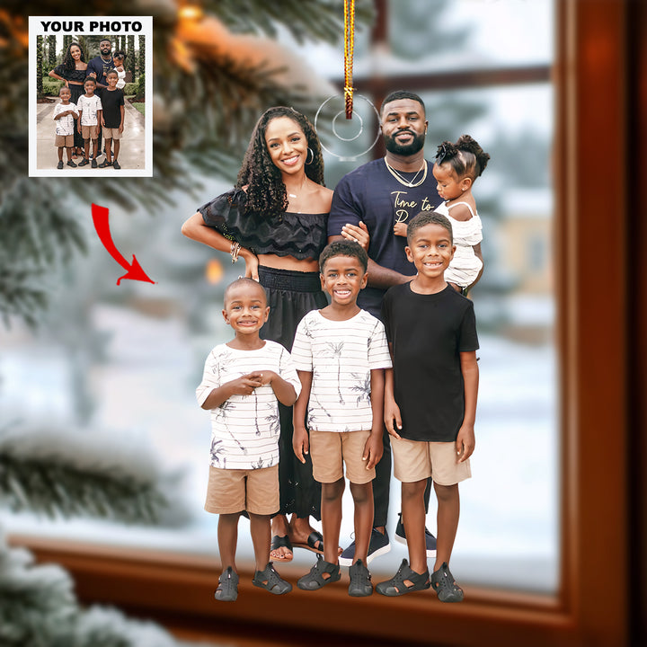 Our Family - Personalized Photo Mica Ornament - Customized Your Photo Ornament - Christmas Gift For Family Members