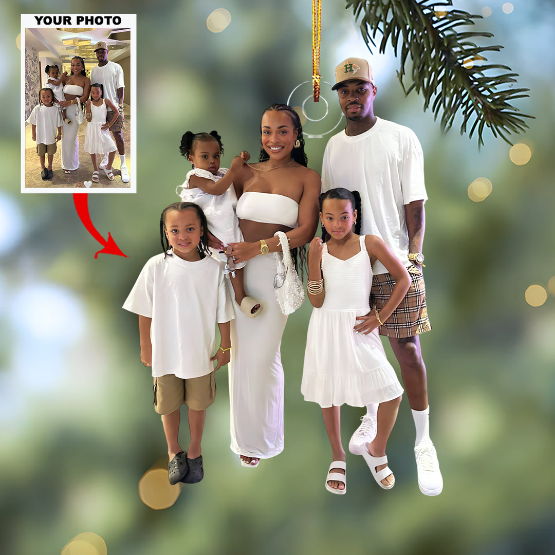 Forever Together - Personalized Photo Mica Ornament - Customized Your Photo Ornament - Christmas Gift For Family Members