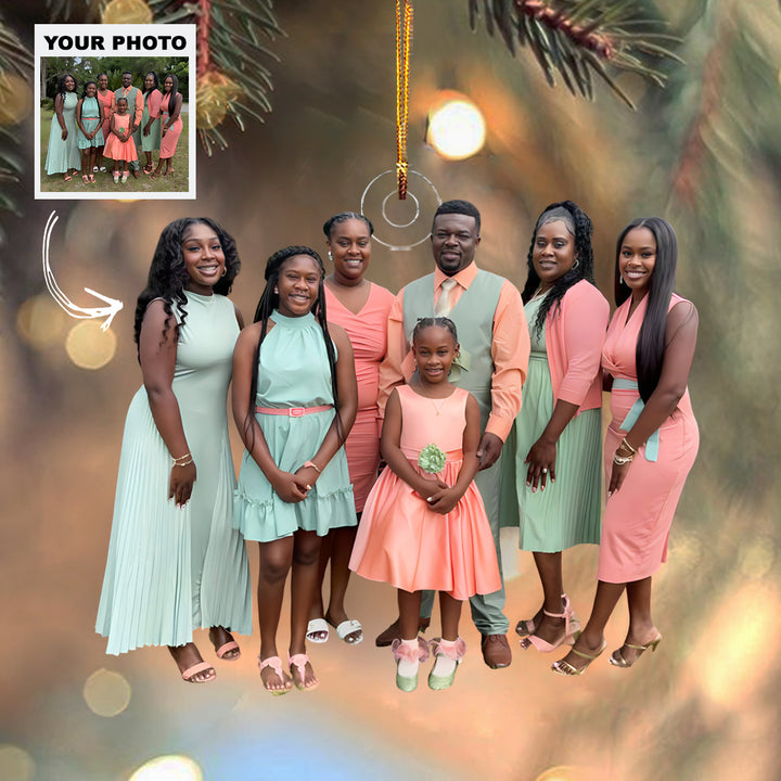 Family Roots - Personalized Photo Mica Ornament - Customized Your Photo Ornament - Christmas Gift For Family Members