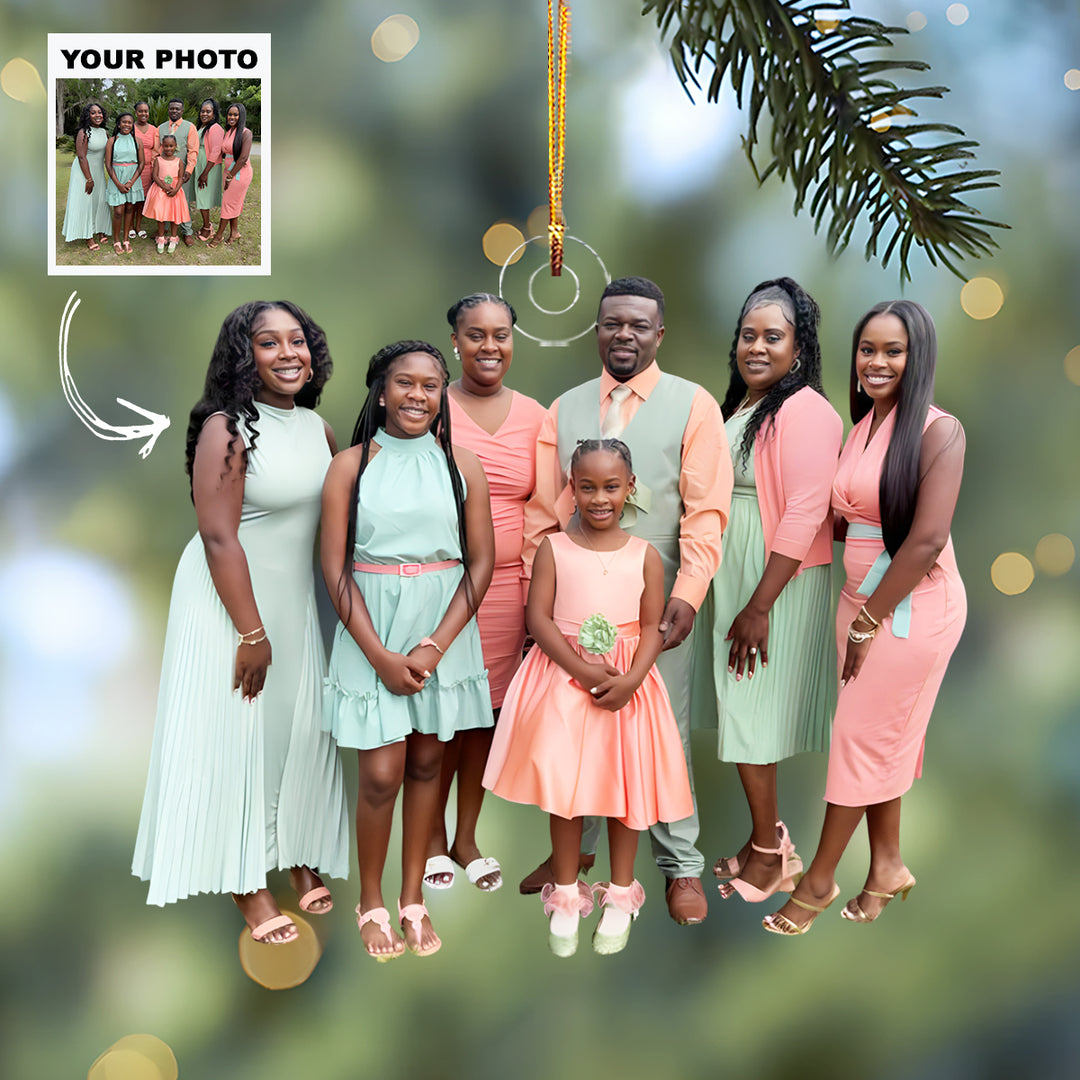 Family Roots - Personalized Photo Mica Ornament - Customized Your Photo Ornament - Christmas Gift For Family Members