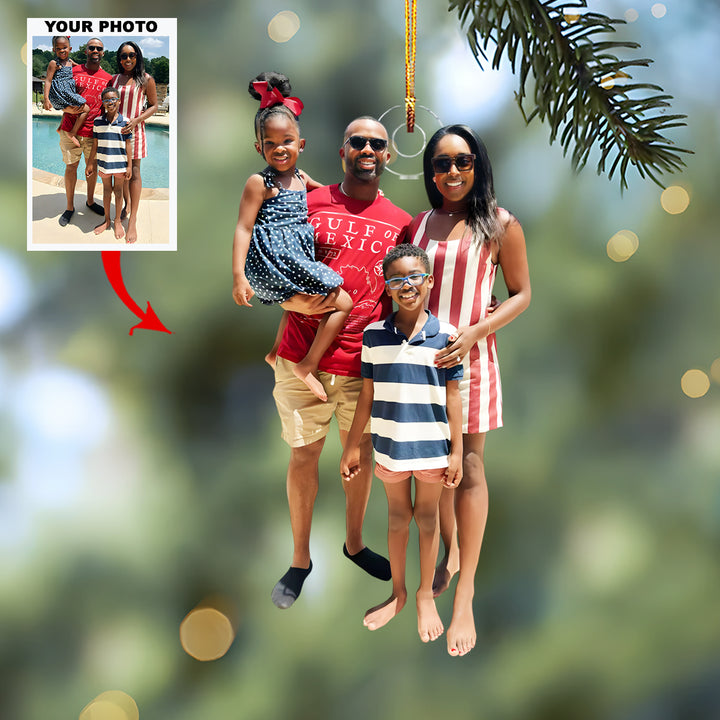 Love Grows Here - Personalized Photo Mica Ornament - Customized Your Photo Ornament - Christmas Gift For Family Members