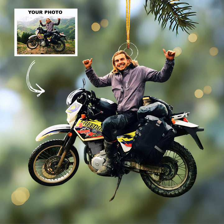 Thunder Bike - Personalized Photo Mica Ornament - Christmas Gift For Bike Players, Bike Lovers