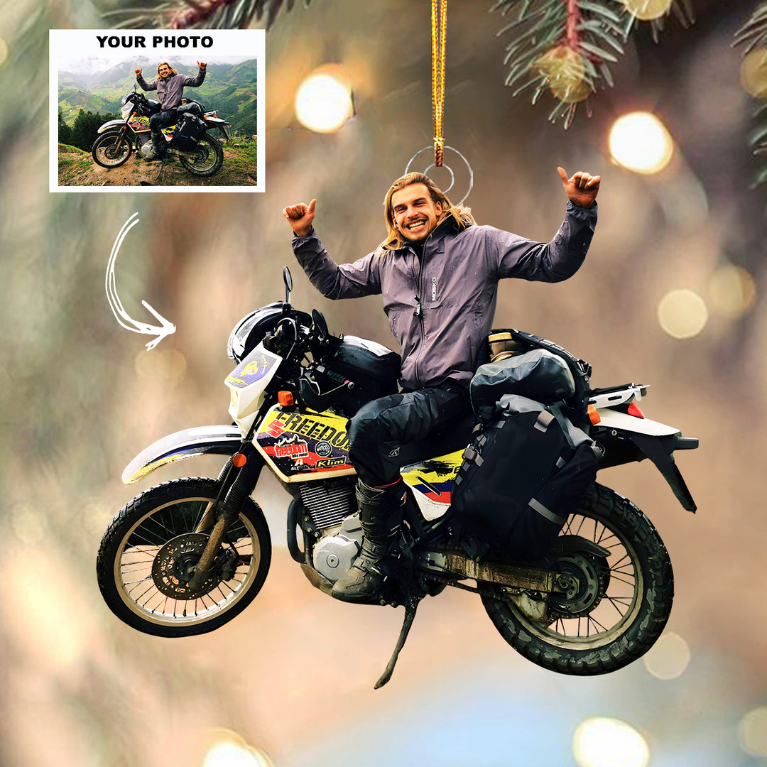 Thunder Bike - Personalized Photo Mica Ornament - Christmas Gift For Bike Players, Bike Lovers