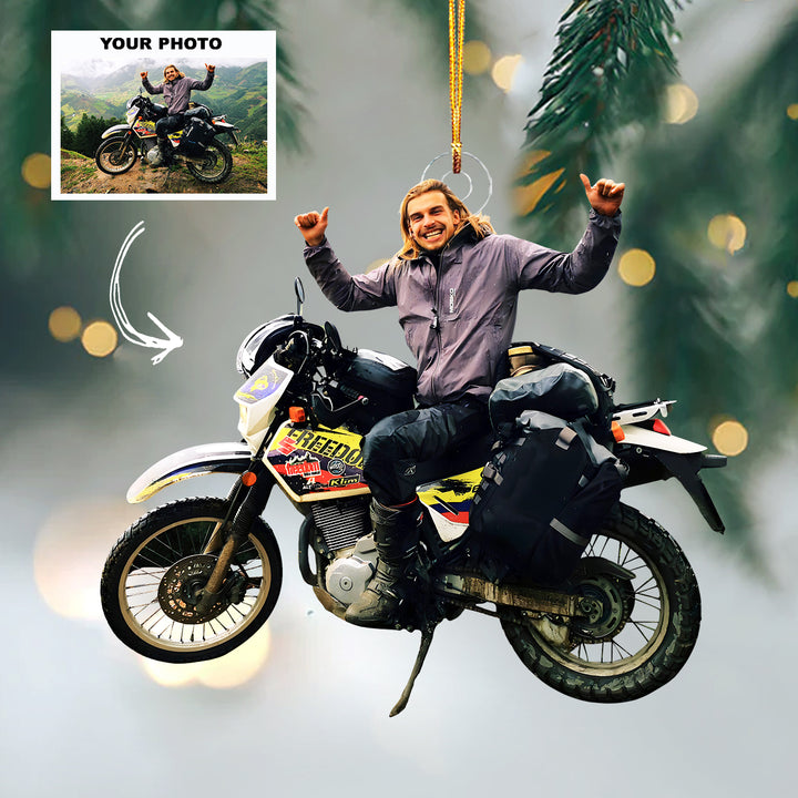 Thunder Bike - Personalized Photo Mica Ornament - Christmas Gift For Bike Players, Bike Lovers