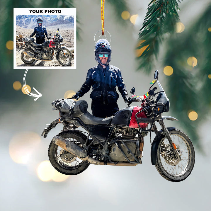 Road Rebel - Personalized Photo Mica Ornament - Christmas Gift For Bike Players, Bike Lovers