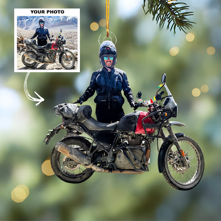 Road Rebel - Personalized Photo Mica Ornament - Christmas Gift For Bike Players, Bike Lovers