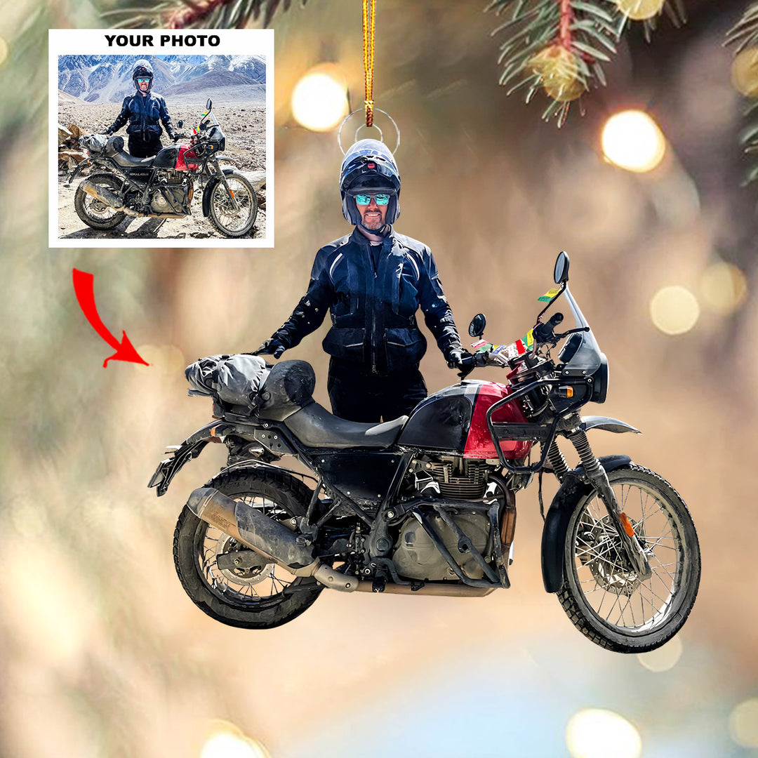 Road Rebel - Personalized Photo Mica Ornament - Christmas Gift For Bike Players, Bike Lovers