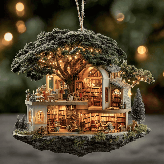 Whimsical Library Mica Ornament NCU0NL55