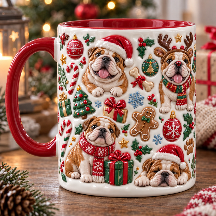 Merry Paws Christmas Accent Mug - Christmas Gift For Dog Lovers
