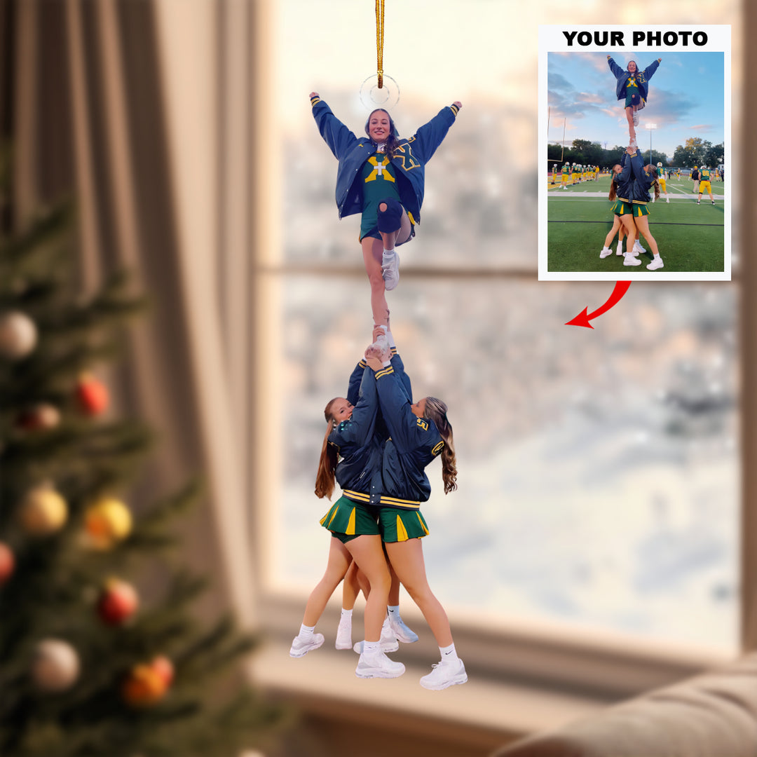 Cheer Spirit - Personalized Photo Mica Ornament - Customized Your Photo Ornament - Christmas Gift For Cheerleaders, Cheer Team, Friends