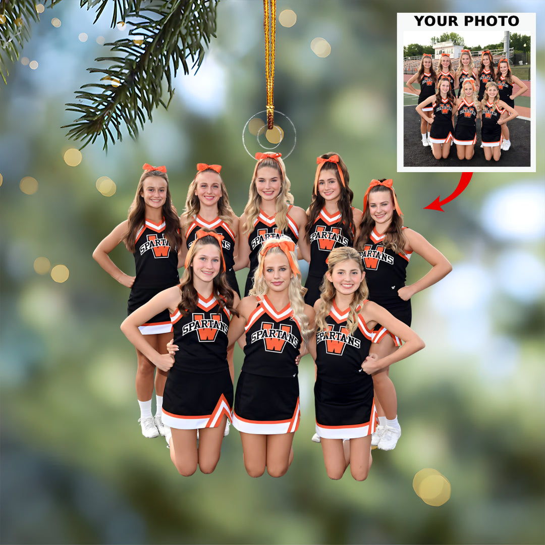Cheer Spirit - Personalized Photo Mica Ornament - Customized Your Photo Ornament - Christmas Gift For Cheerleaders, Cheer Team, Friends