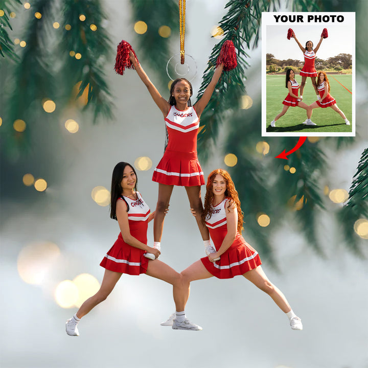 Cheer Spirit - Personalized Photo Mica Ornament - Customized Your Photo Ornament - Christmas Gift For Cheerleaders, Cheer Team, Friends