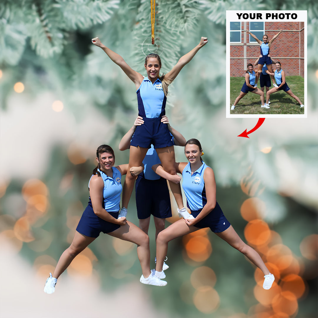 Cheer Spirit - Personalized Photo Mica Ornament - Customized Your Photo Ornament - Christmas Gift For Cheerleaders, Cheer Team, Friends