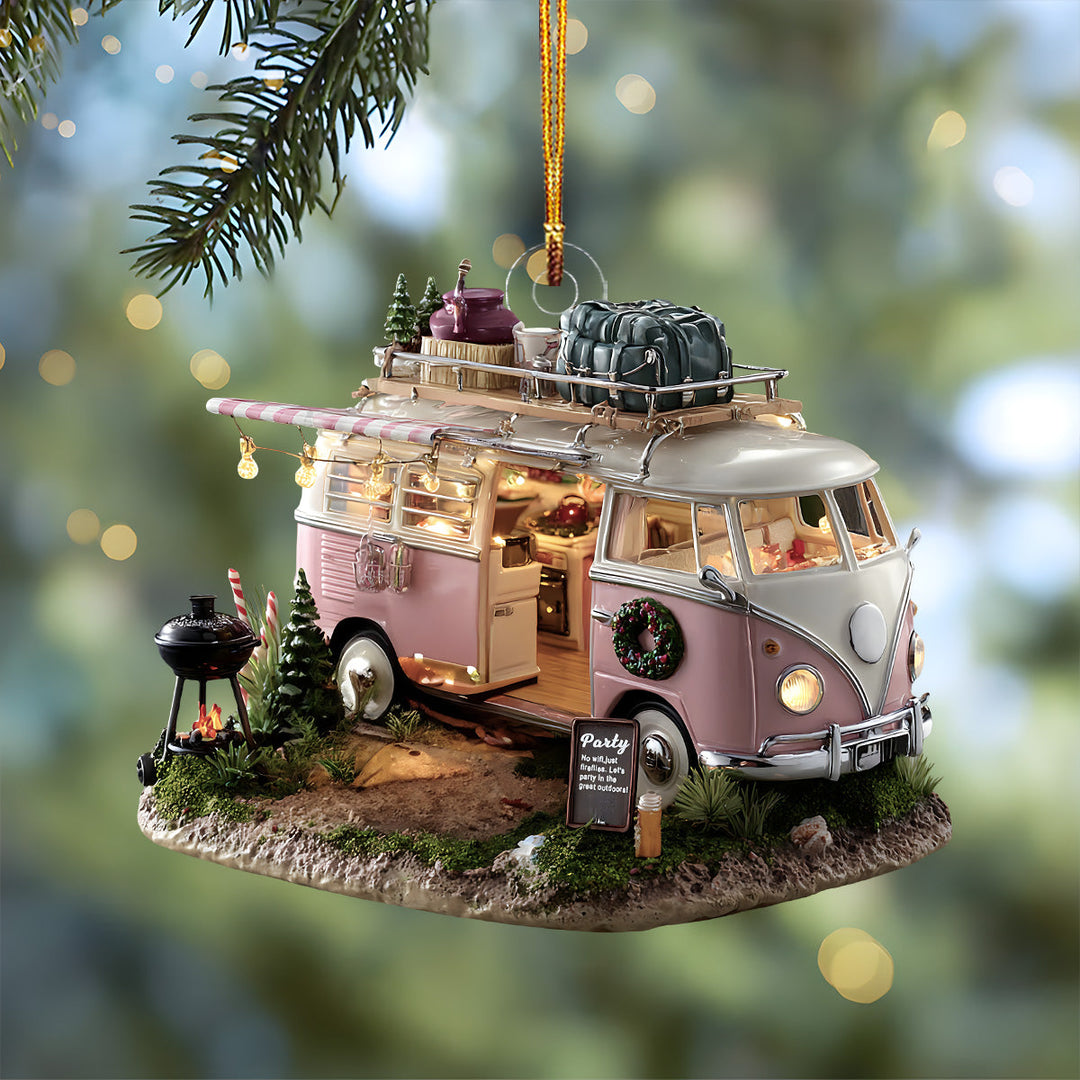 Miniature Van Life Adventure Scene Mica Ornament NCU0HT003