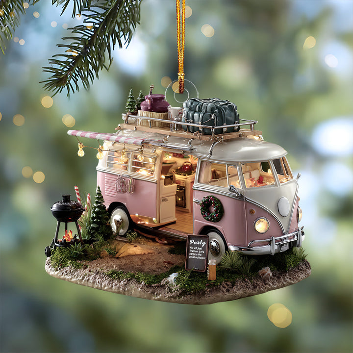 Miniature Van Life Adventure Scene Mica Ornament NCU0HT003