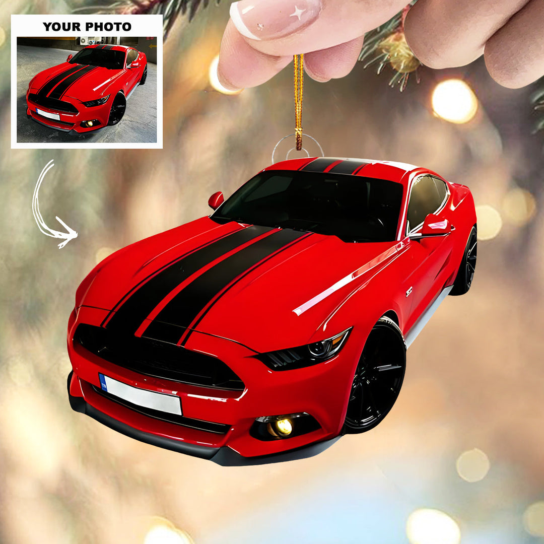 Road Charm - Personalized Photo Mica Ornament - Customized Your Photo Ornament - Christmas Gift For Car Lovers