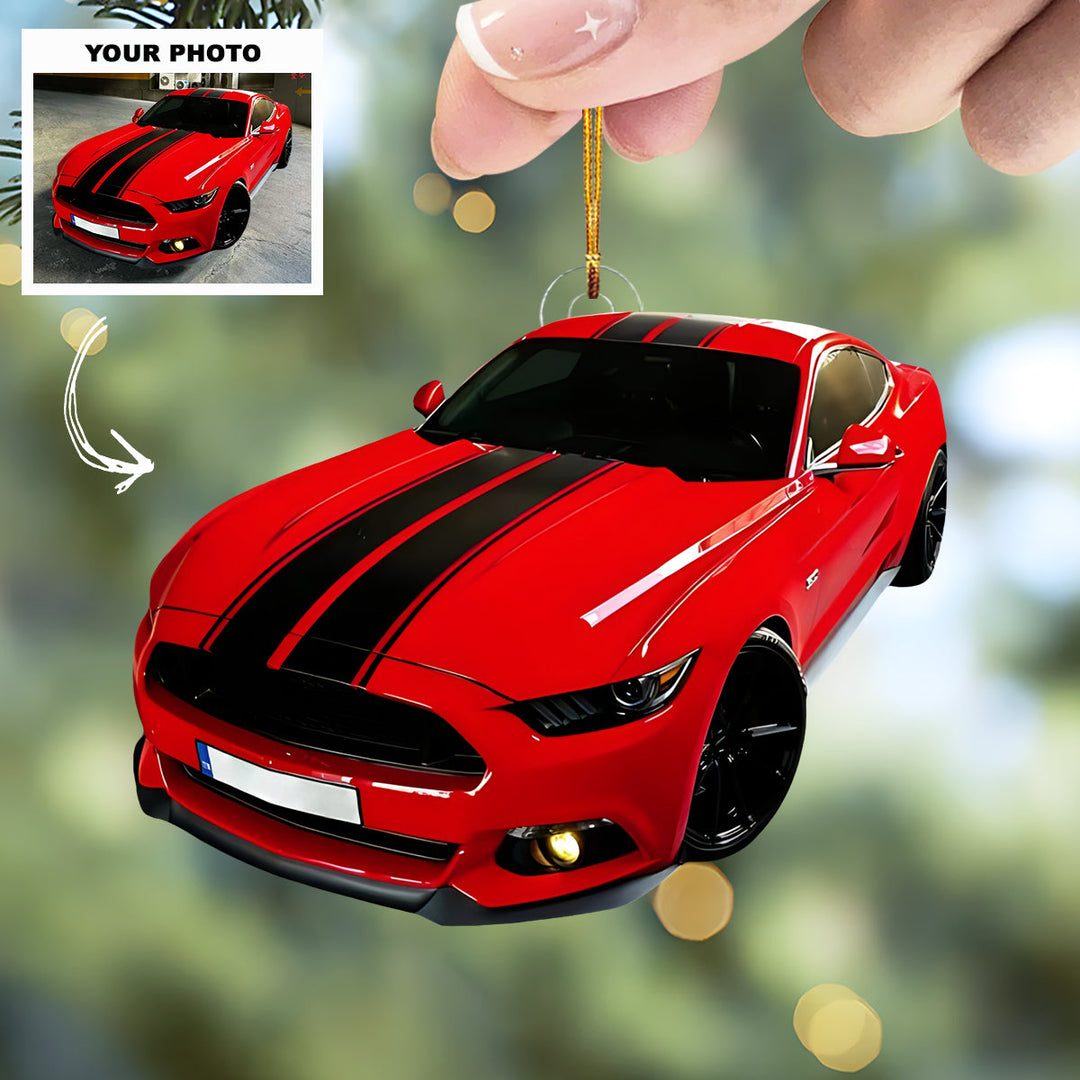 Road Charm - Personalized Photo Mica Ornament - Customized Your Photo Ornament - Christmas Gift For Car Lovers