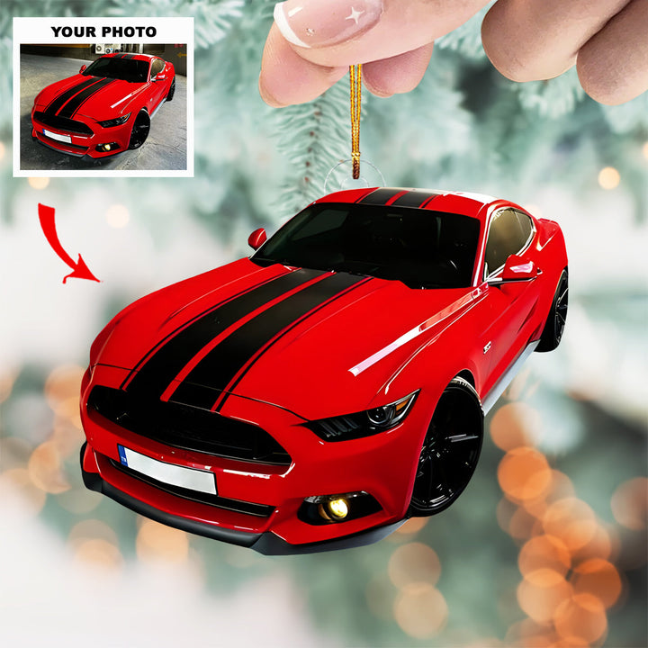 Road Charm - Personalized Photo Mica Ornament - Customized Your Photo Ornament - Christmas Gift For Car Lovers