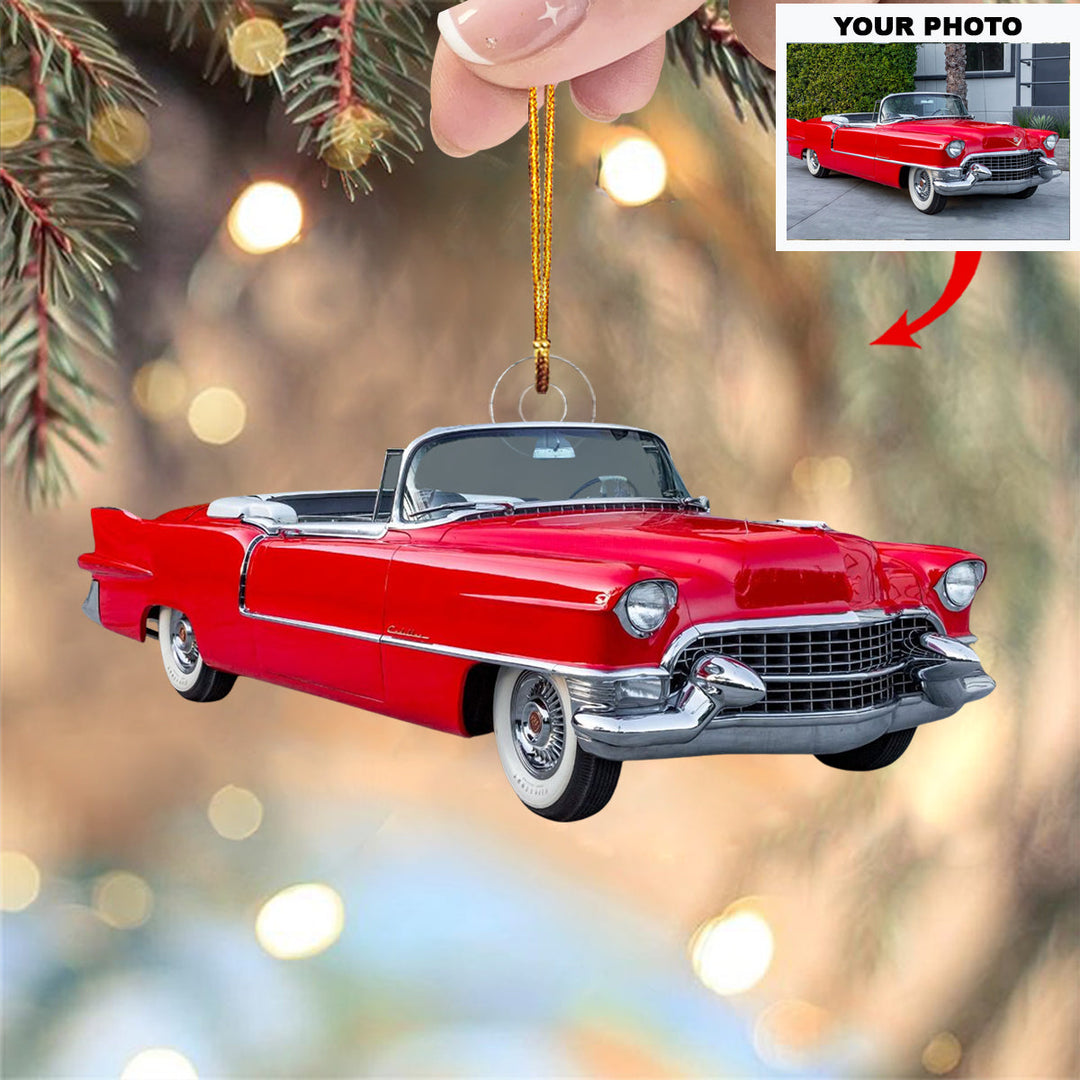 Track King - Personalized Photo Mica Ornament - Christmas Gift For Car Lovers, Family Members