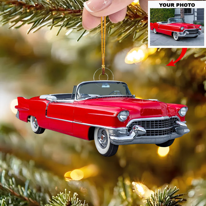 Track King - Personalized Photo Mica Ornament - Christmas Gift For Car Lovers, Family Members