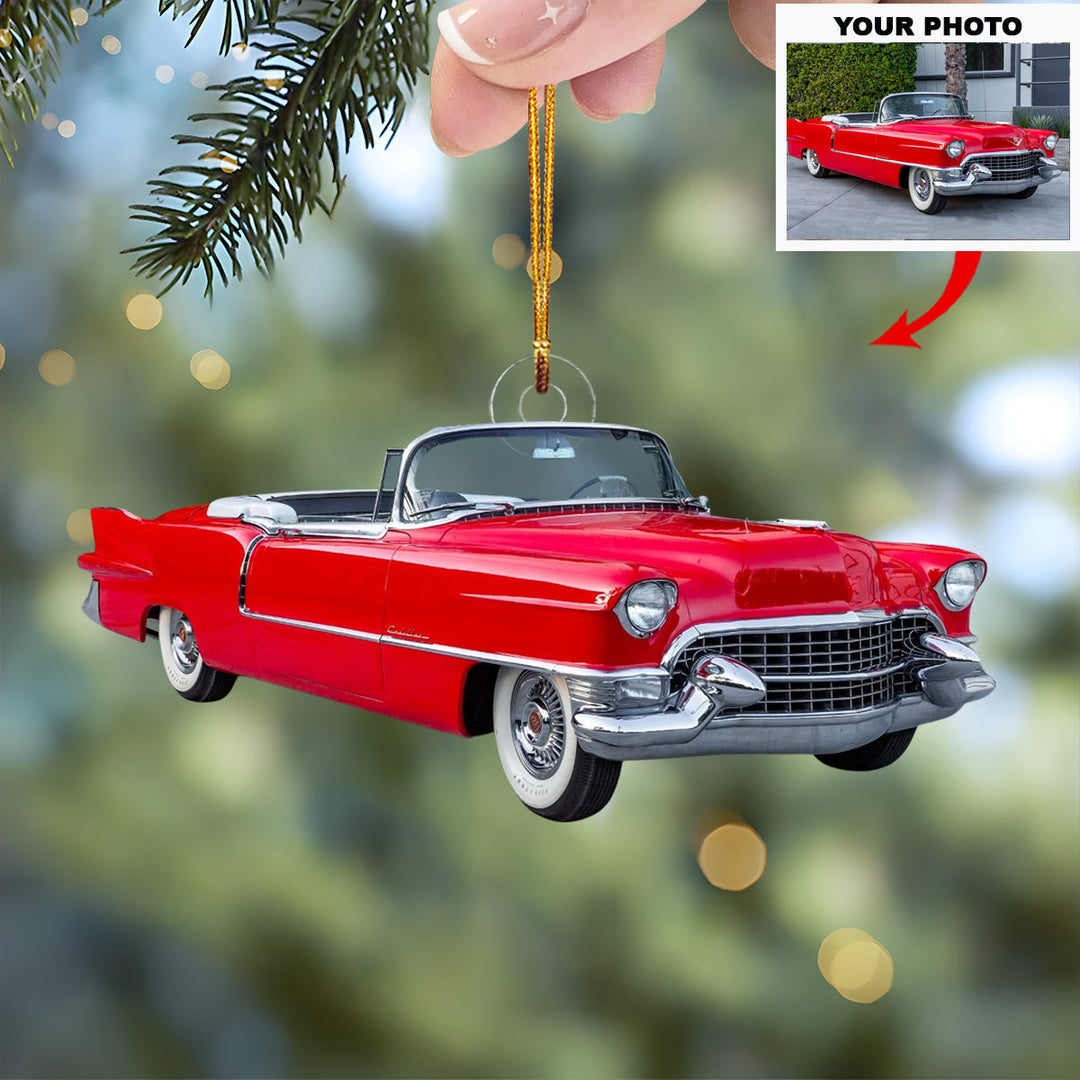Track King - Personalized Photo Mica Ornament - Christmas Gift For Car Lovers, Family Members