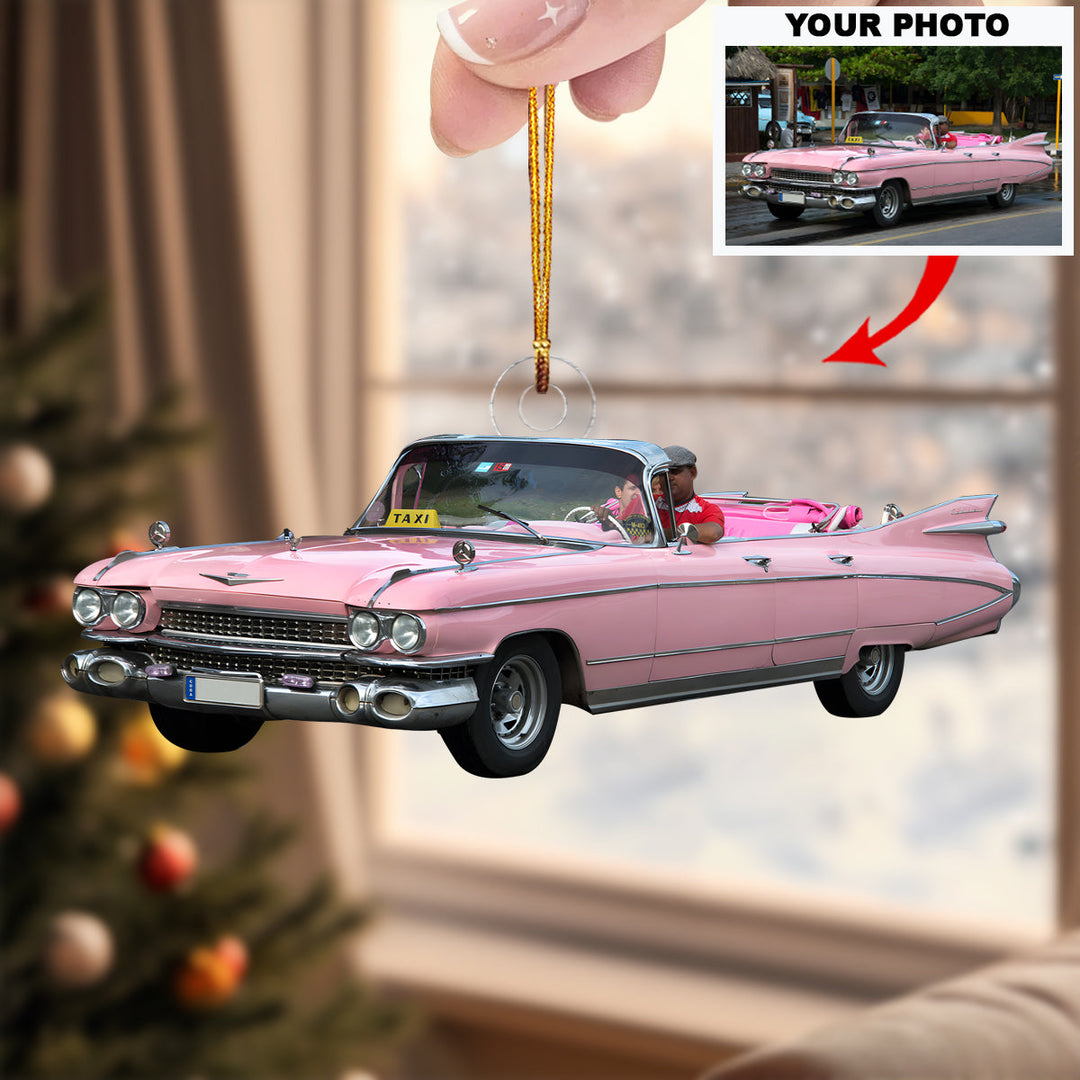 Victory Lap - Personalized Photo Mica Ornament - Christmas Gift For Car Lovers, Family Members