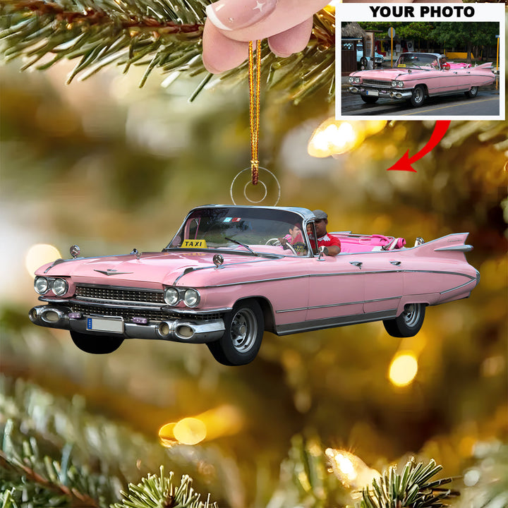 Victory Lap - Personalized Photo Mica Ornament - Christmas Gift For Car Lovers, Family Members