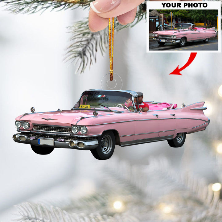 Victory Lap - Personalized Photo Mica Ornament - Christmas Gift For Car Lovers, Family Members