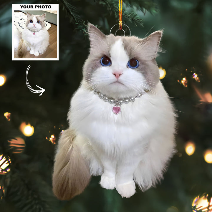 Purrfect Christmas - Personalized Photo Mica Ornament - Customized Your Photo Ornament - Christmas Gift For Pet Lovers