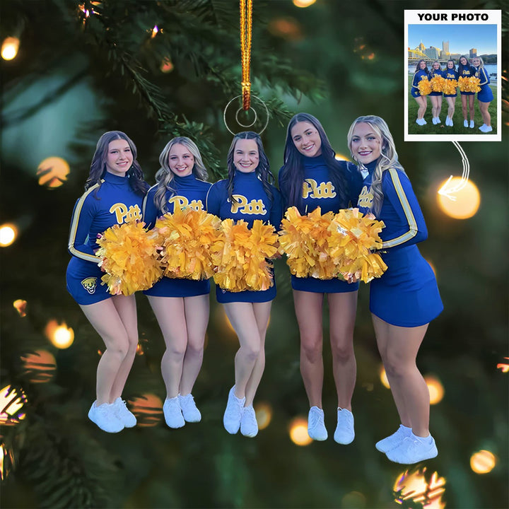 Shine Bright - Personalized Photo Mica Ornament - Customized Your Photo Ornament - Christmas Gift For Cheerleaders, Cheer Team, Friends