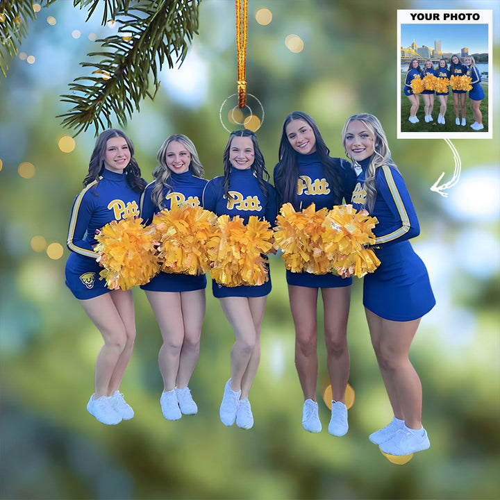 Shine Bright - Personalized Photo Mica Ornament - Customized Your Photo Ornament - Christmas Gift For Cheerleaders, Cheer Team, Friends