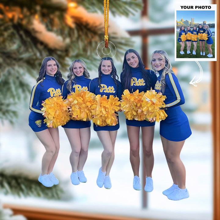 Shine Bright - Personalized Photo Mica Ornament - Customized Your Photo Ornament - Christmas Gift For Cheerleaders, Cheer Team, Friends