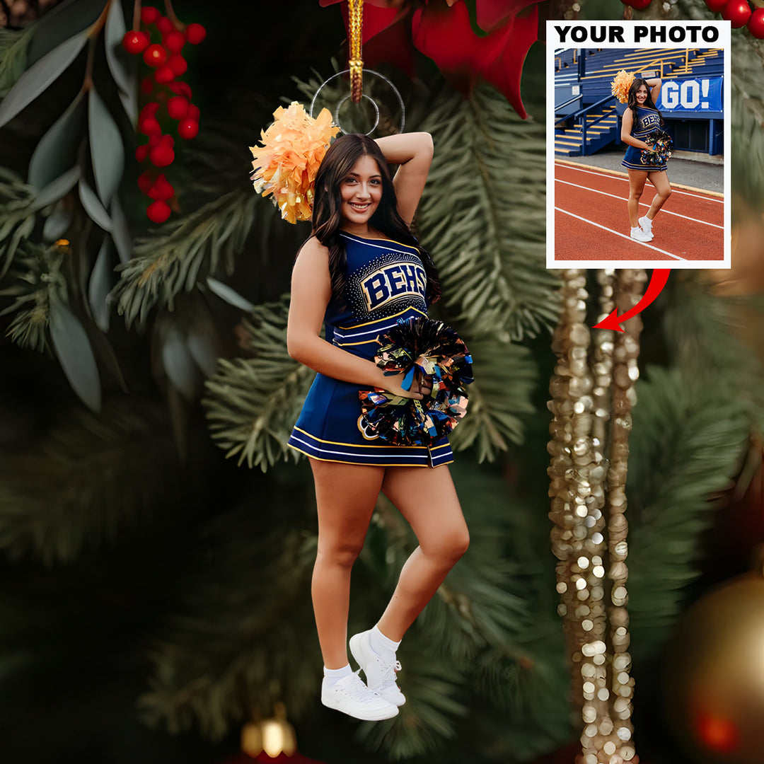 Cheer Spirit - Personalized Photo Mica Ornament -  Customized Your Photo Ornament - Christmas Gift For Cheerleaders, Cheer Team, Friends