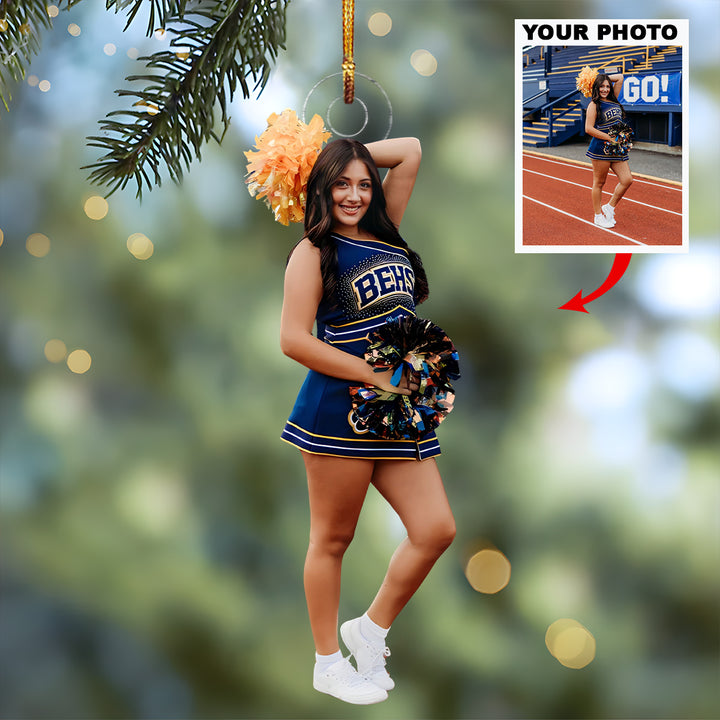 Cheer Spirit - Personalized Photo Mica Ornament -  Customized Your Photo Ornament - Christmas Gift For Cheerleaders, Cheer Team, Friends
