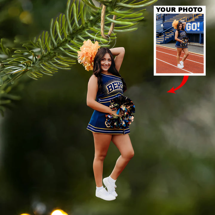 Cheer Spirit - Personalized Photo Mica Ornament -  Customized Your Photo Ornament - Christmas Gift For Cheerleaders, Cheer Team, Friends