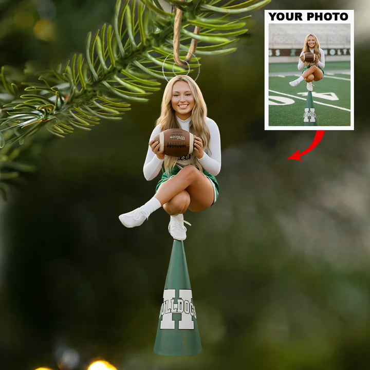 Shine Bright - Personalized Photo Mica Ornament -  Customized Your Photo Ornament - Christmas Gift For Cheerleaders, Cheer Team, Friends