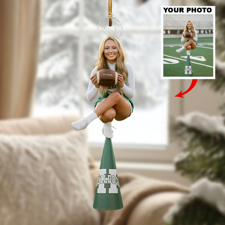 Shine Bright - Personalized Photo Mica Ornament -  Customized Your Photo Ornament - Christmas Gift For Cheerleaders, Cheer Team, Friends