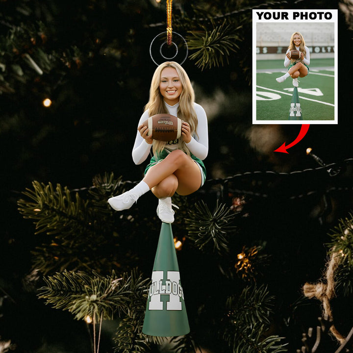 Shine Bright - Personalized Photo Mica Ornament -  Customized Your Photo Ornament - Christmas Gift For Cheerleaders, Cheer Team, Friends