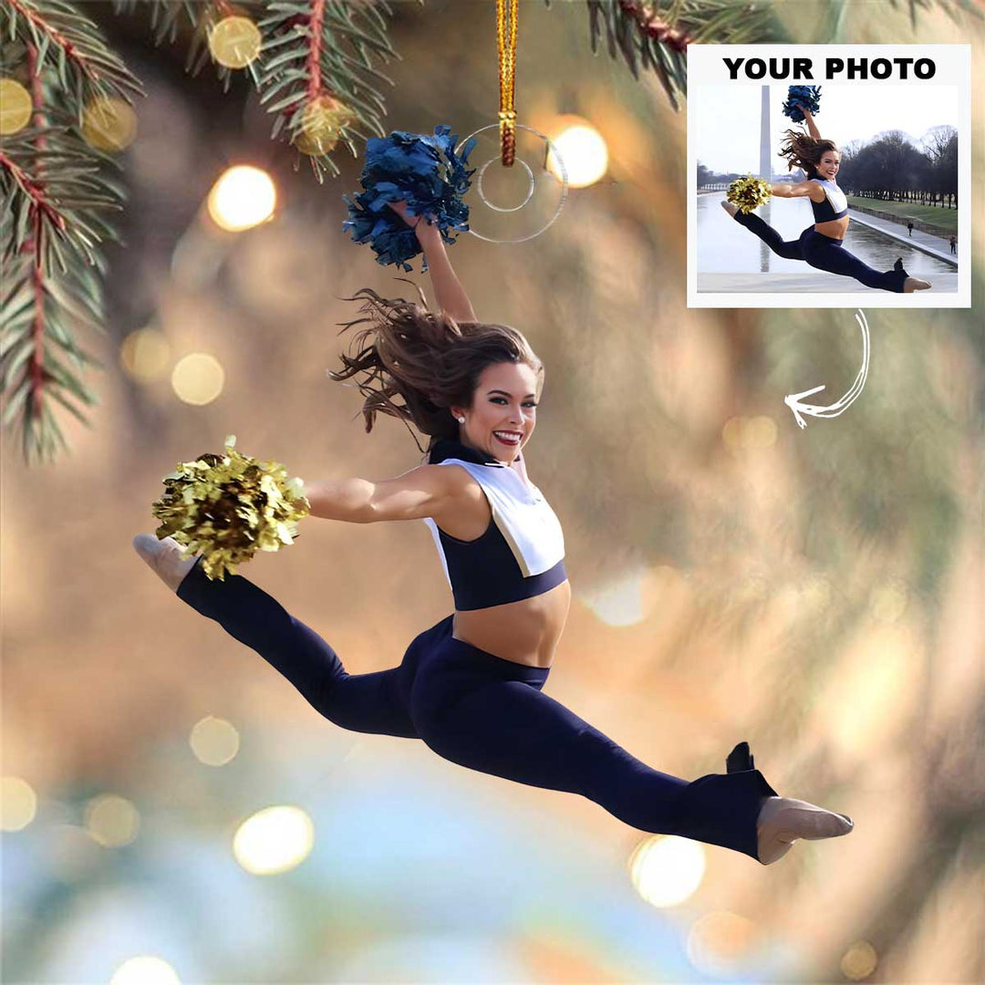 Cheer Spark - Personalized Photo Mica Ornament -  Customized Your Photo Ornament - Christmas Gift For Cheerleaders, Cheer Team, Friends