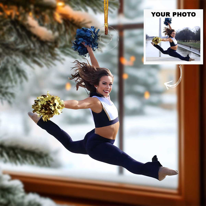 Cheer Spark - Personalized Photo Mica Ornament -  Customized Your Photo Ornament - Christmas Gift For Cheerleaders, Cheer Team, Friends