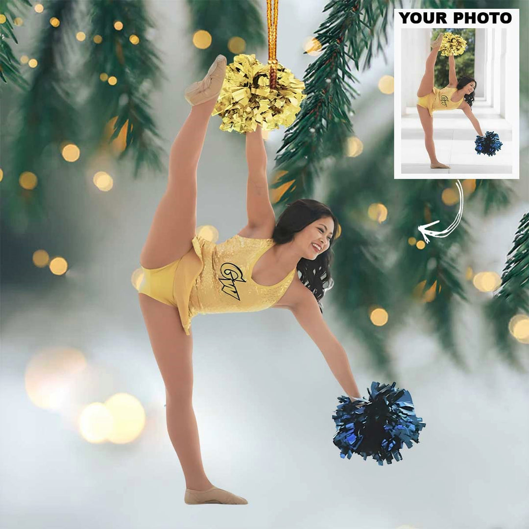 Cheer Shine - Personalized Photo Mica Ornament -  Customized Your Photo Ornament - Christmas Gift For Cheerleaders, Cheer Team, Friends