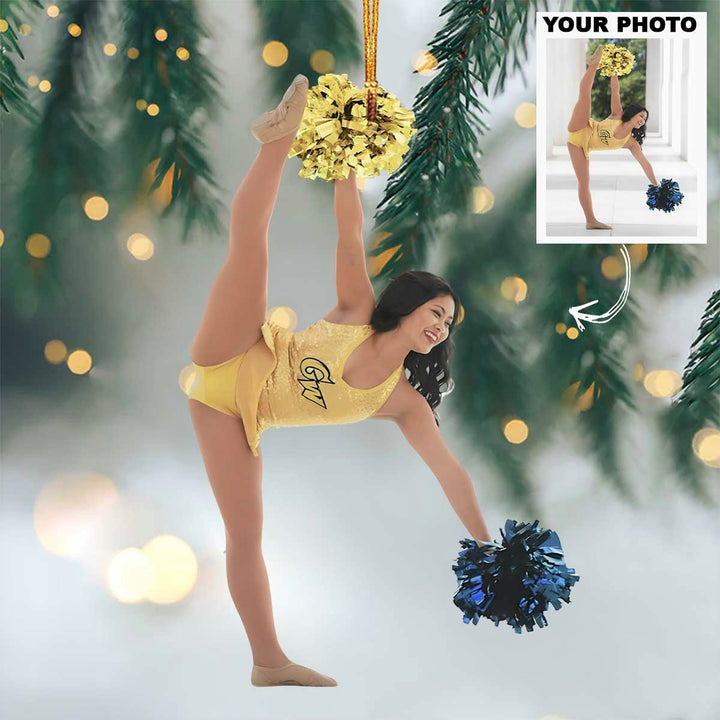 Cheer Shine - Personalized Photo Mica Ornament -  Customized Your Photo Ornament - Christmas Gift For Cheerleaders, Cheer Team, Friends