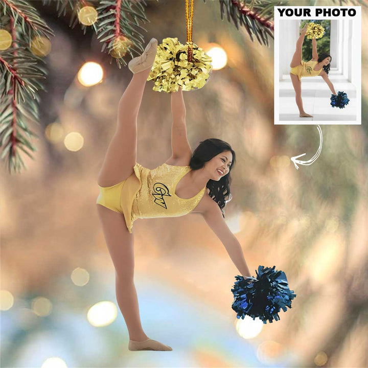 Cheer Shine - Personalized Photo Mica Ornament -  Customized Your Photo Ornament - Christmas Gift For Cheerleaders, Cheer Team, Friends