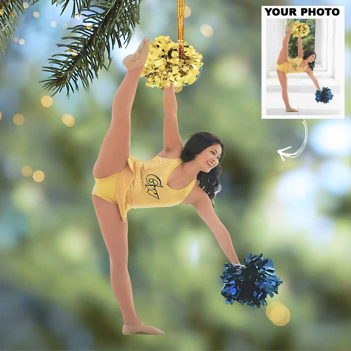 Cheer Shine - Personalized Photo Mica Ornament -  Customized Your Photo Ornament - Christmas Gift For Cheerleaders, Cheer Team, Friends