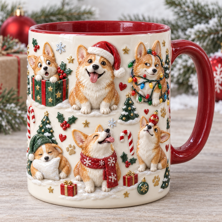 Merry Paws Christmas Accent Mug - Christmas Gift For Dog Lovers