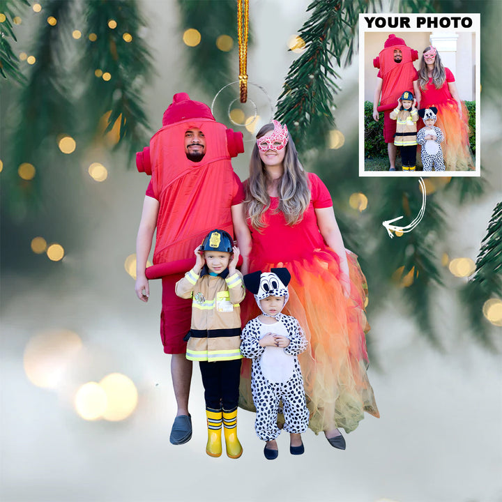 Firefighter Family - Personalized Photo Mica Ornament - Christmas Gift For Family Members