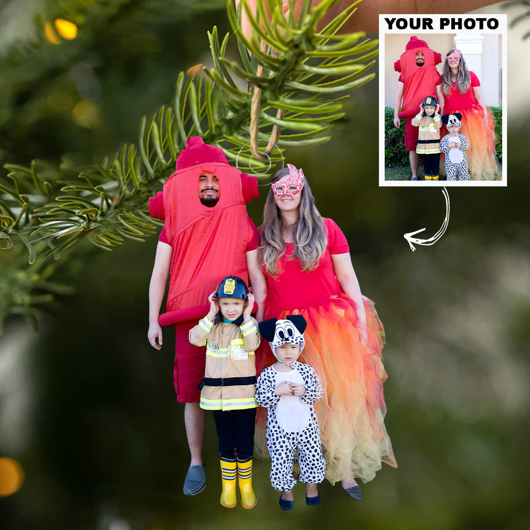 Firefighter Family - Personalized Photo Mica Ornament - Christmas Gift For Family Members