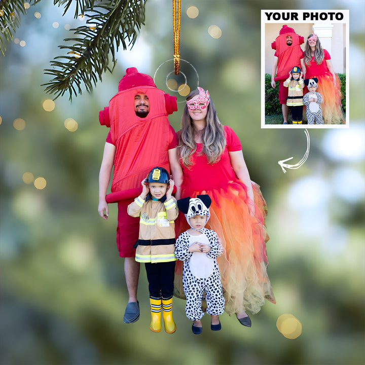 Firefighter Family - Personalized Photo Mica Ornament - Christmas Gift For Family Members