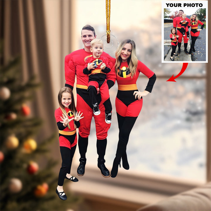 Incredibles Family - Personalized Photo Mica Ornament - Christmas Gift For Family Members